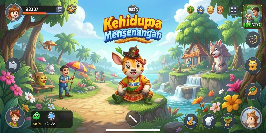 Tampilan gameplay yang menarik dari 93337, menunjukkan interaksi dalam simulasi.