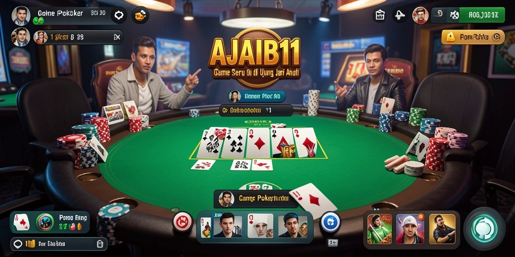 Tampilan gameplay Poker yang menarik dan interaktif di AJAIB11.