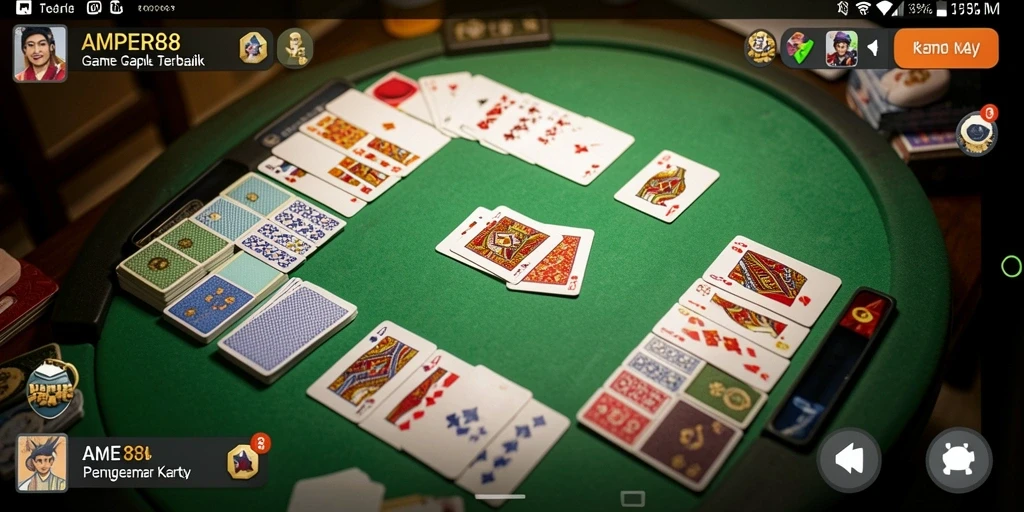 Tampilan gameplay seru AMPER88 dalam permainan Gaple.