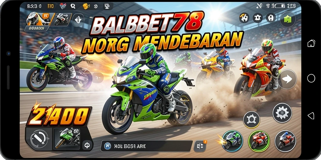 Screenshot BIGBET78 menampilkan aksi balapan motor yang seru dan penuh tantangan.