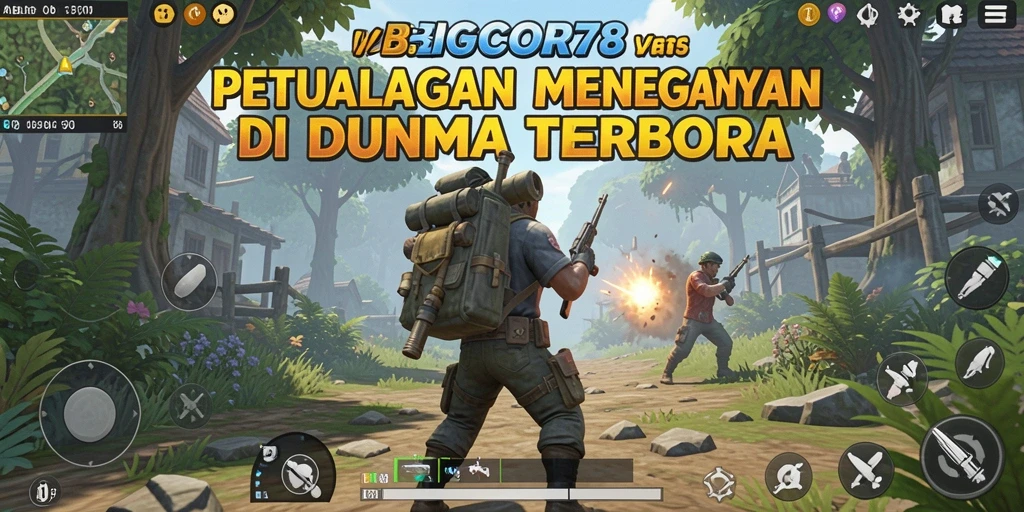 Tangkapan layar utama BIGCOR78 menampilkan pemain menjelajahi dunia luas dan menantang.