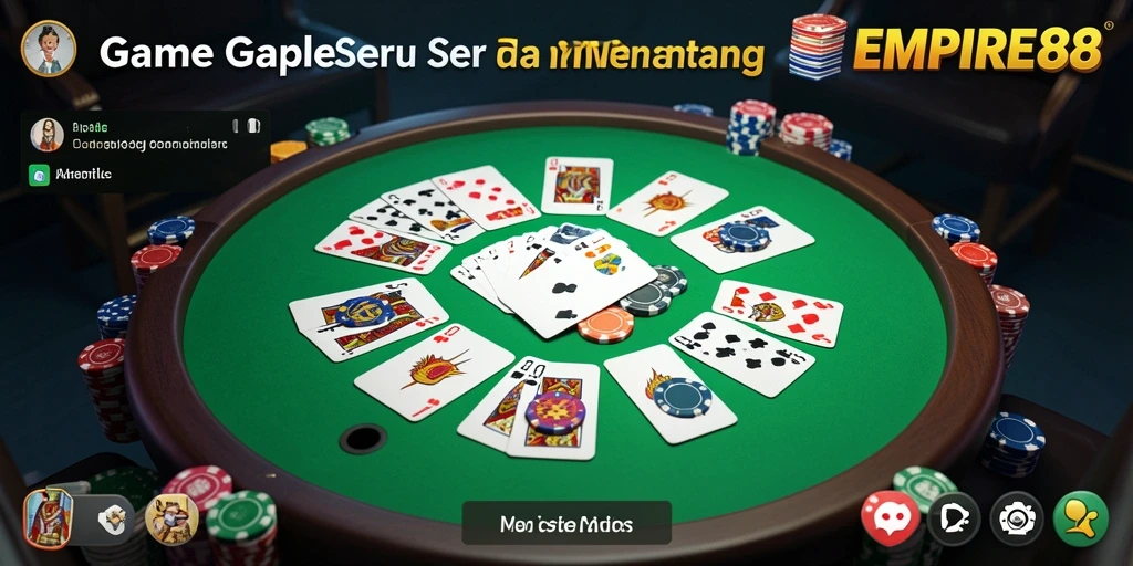 Screenshot gameplay EMPIRE88 yang menampilkan suasana seru saat bermain Gaple.
