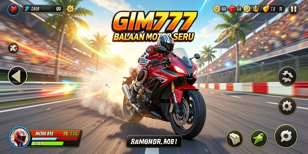 Gameplay seru dengan aksi balapan motor yang menegangkan.