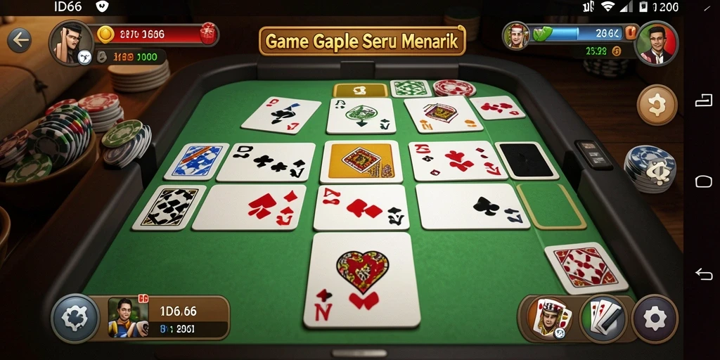 Gameplay seru Gaple di ID66 dengan teman-teman.