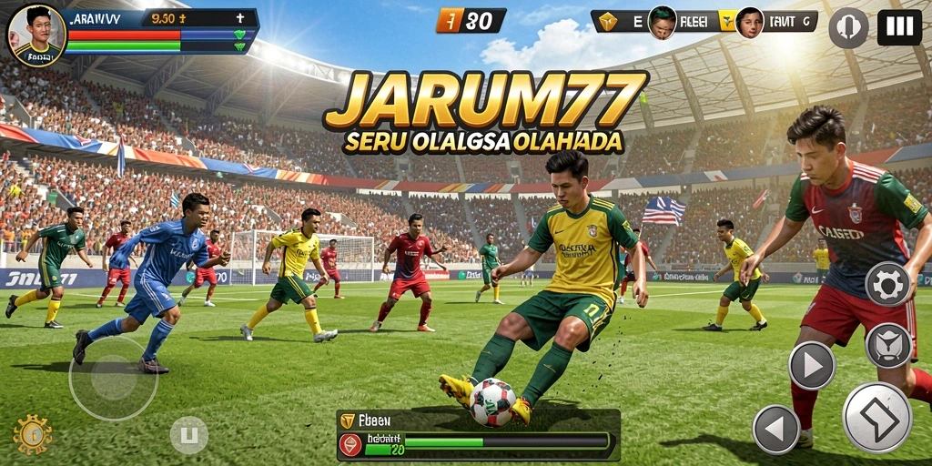Tampilan gameplay seru dalam JARUM77 dengan berbagai mode olahraga.