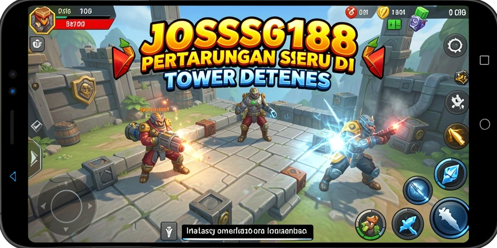 Tampilan gameplay menarik dari JOSS188 dengan strategi Tower Defense.