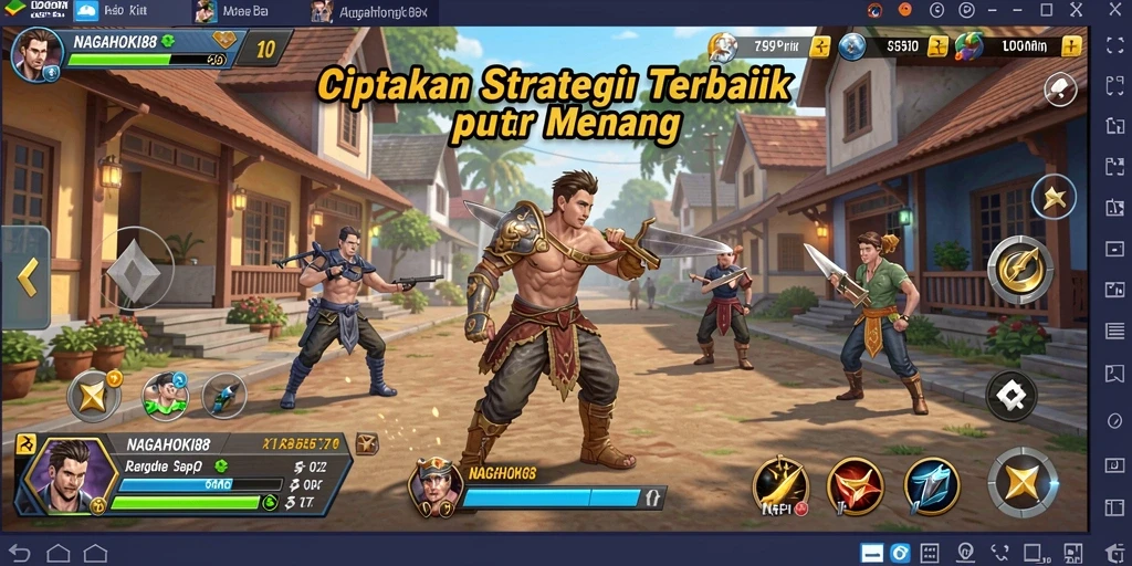 Tangkapan layar menunjukkan pertempuran strategi yang seru di NAGAHOKI88.