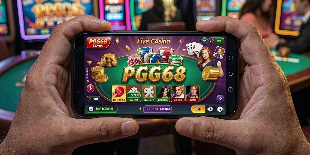 Tampilan menarik dari gameplay Live Casino di PGG68 yang menghidupkan suasana permainan.