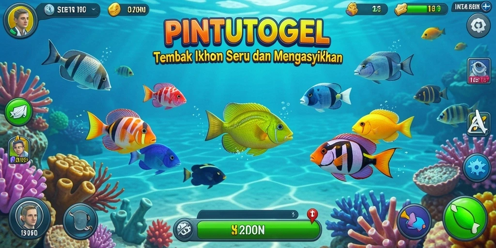 Screenshot gameplay PINTUTOGEL yang penuh aksi tembak ikan.