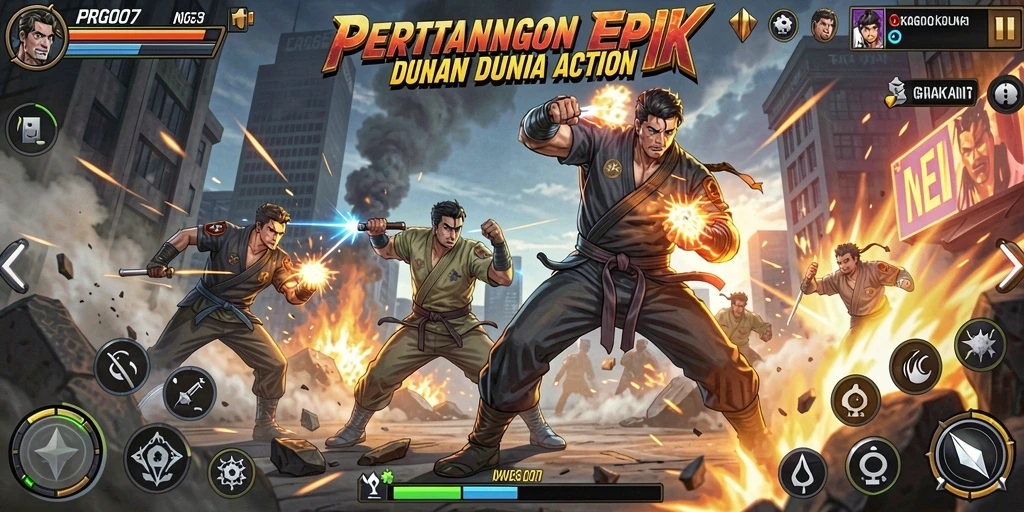 Screenshot gameplay PRG007 yang menampilkan aksi seru dalam pertempuran.