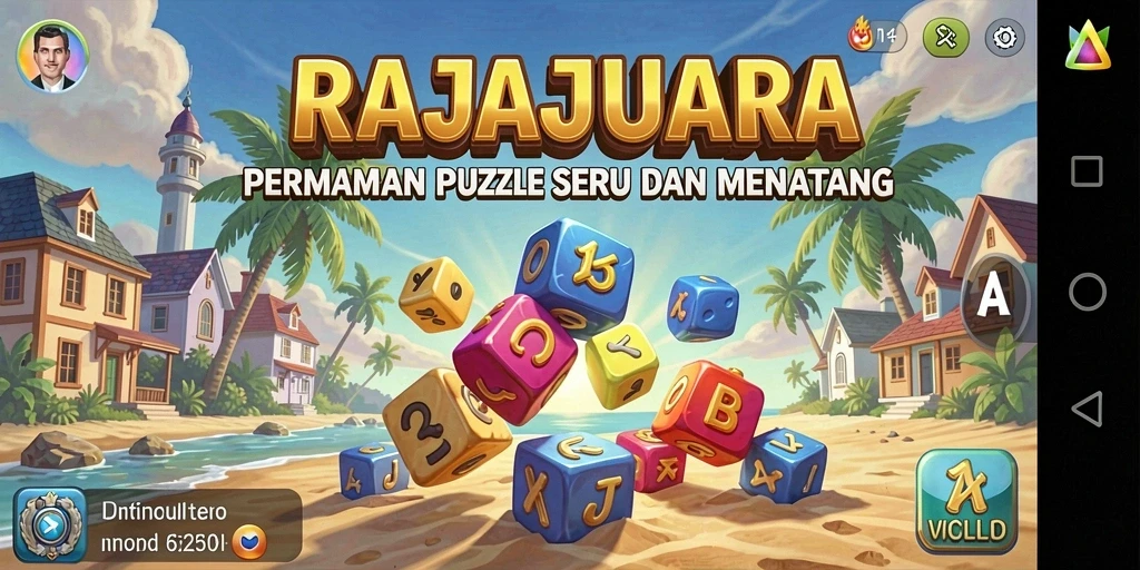 Screenshot gameplay RAJAJUARA menampilkan teka-teki seru dan interaktif.