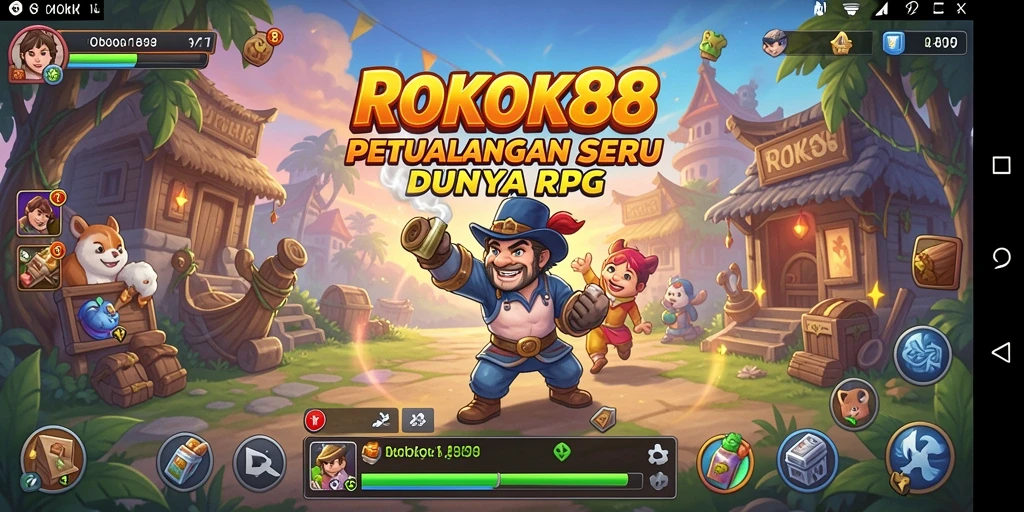 Tangkapan layar gameplay ROKOK88 yang menampilkan aksi seru dalam petualangan RPG.