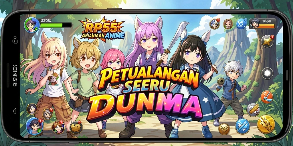 Screenshot menampilkan aksi seru dari gameplay RP55 dalam dunia Anime.