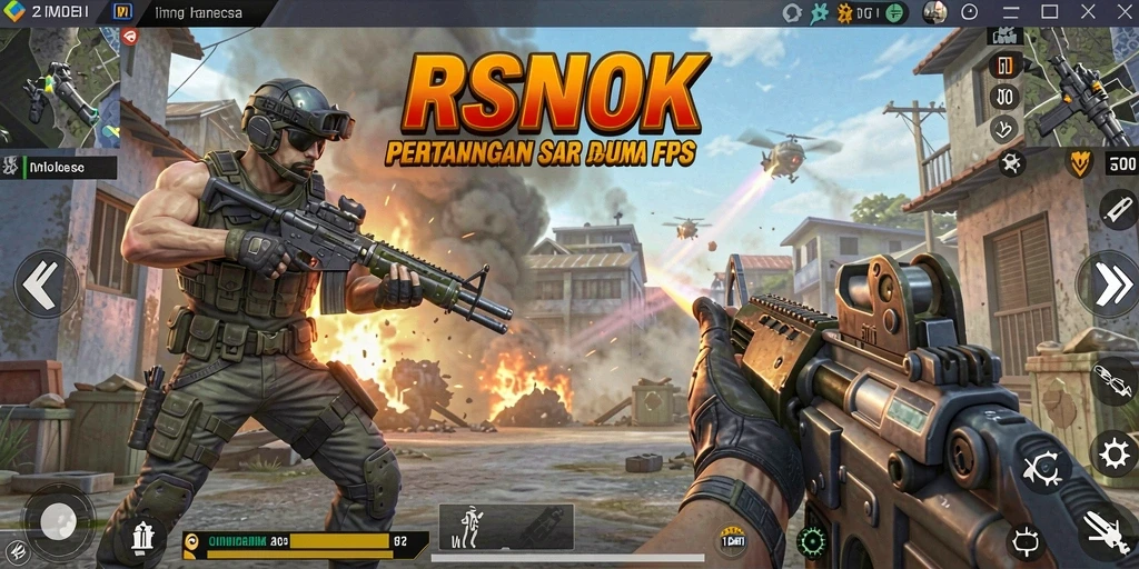 Screenshots RSNOK menampilkan aksi intens dari gameplay FPS.