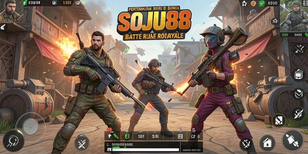 Gameplay seru dalam pertempuran Battle Royale yang mendebarkan.