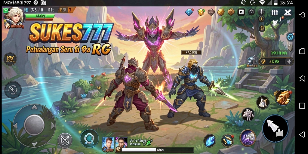 Tampilan utama gameplay SUKSES777 yang menunjukkan aksi RPG yang seru.