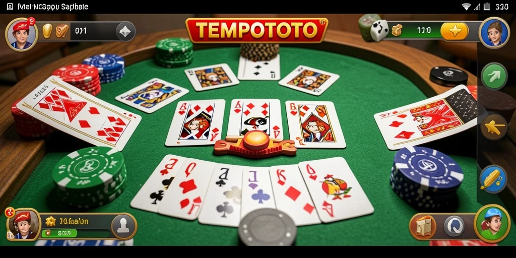 Tampilan gameplay Gaple yang menegangkan dan menyenangkan di TEMPOTOTO.