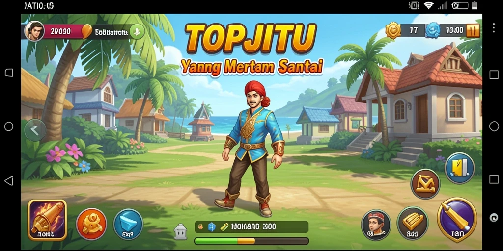 Screenshot utama TOPJITU menampilkan gameplay yang seru dan santai.
