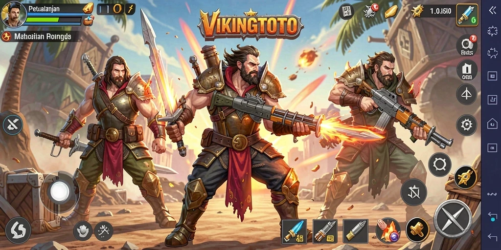 Screenshot VIKINGTOTO menampilkan aksi seru dalam pertandingan Battle Royale.