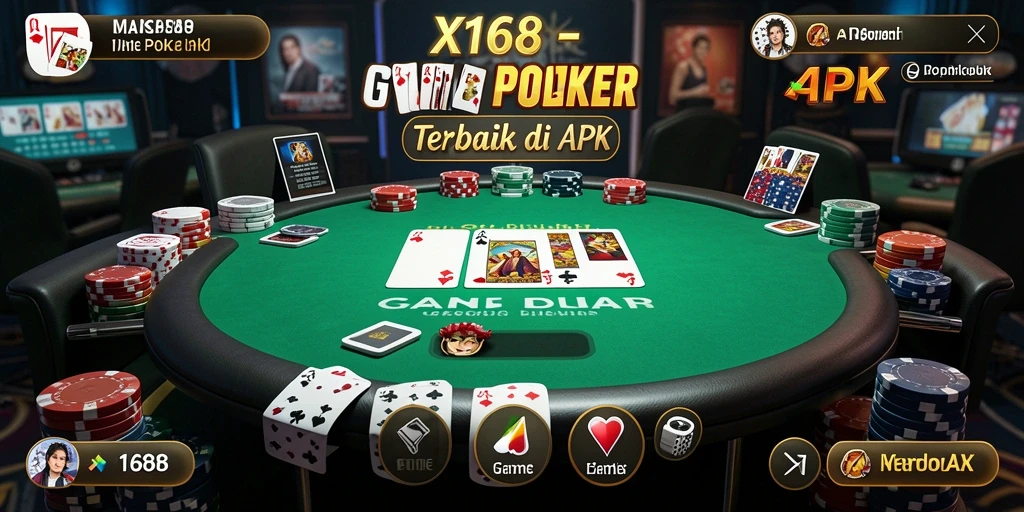 Gameplay seru di X168 dengan meja poker virtual.