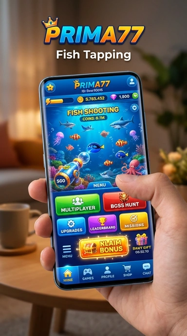 Tampilan utama aplikasi prima77 yang menarik.